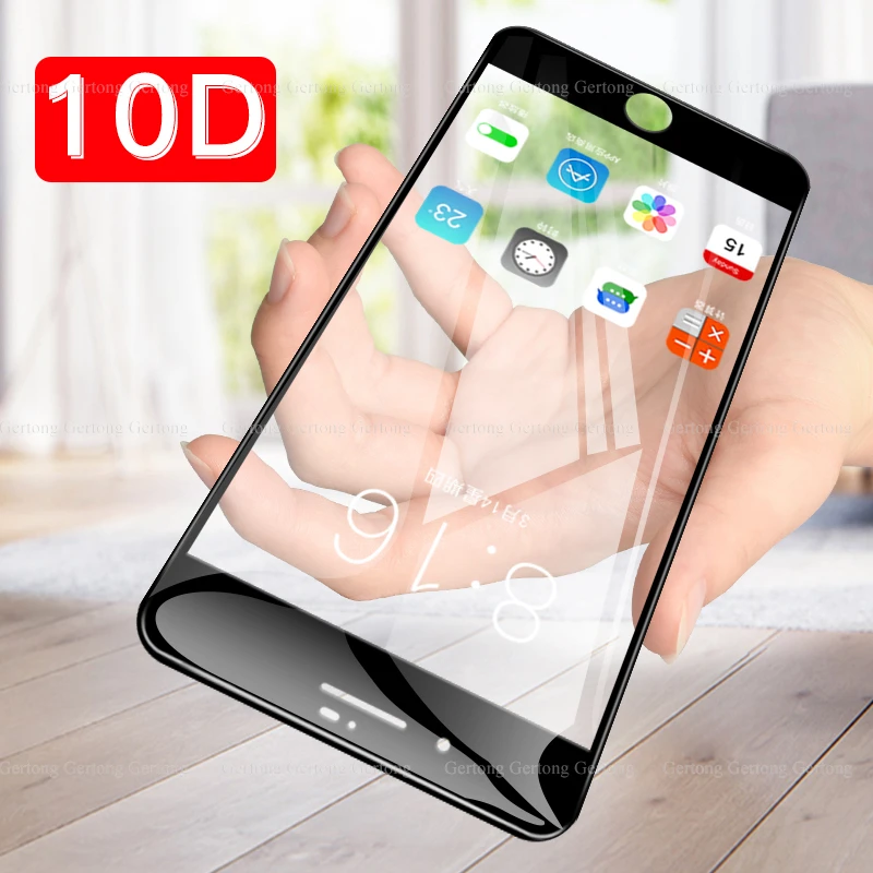 Защитное стекло 10D для iPhone 6 6s 7 8 11 XS MAX 11pro Премиум Защита экрана Plus X XR Pro max|Защитные