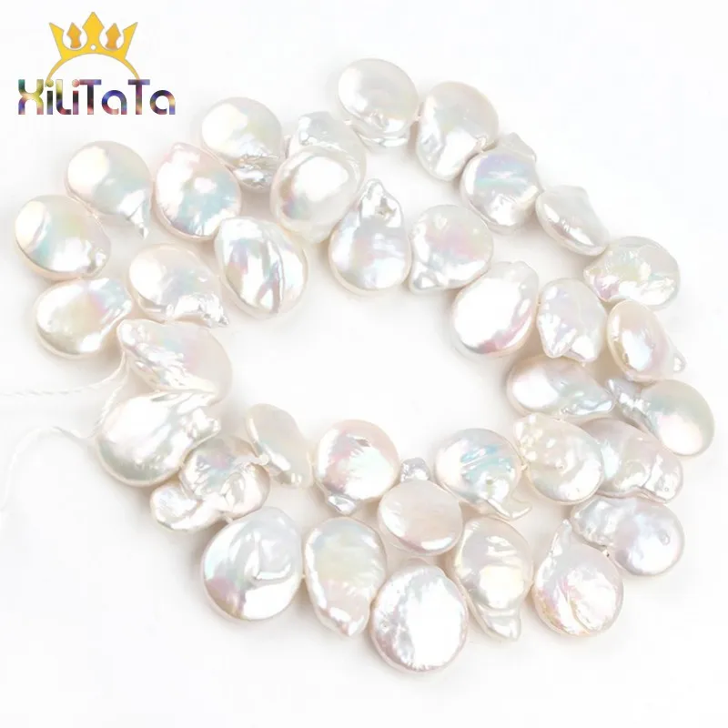 

13*18mm Water Drop Natural Freshwater Baroque Beads White Pearls Loose Beads For Jewelry Making DIY Bracelet Accessories 15''