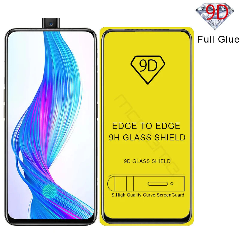 9D закаленное стекло для экрана Realme X2 5 3 2 Pro XT 5i 5S Q C2 2020 полное покрытие пленка C1 2019