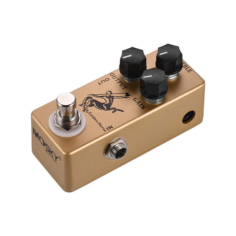 MOSKY Horse Guitar Effect Pedal Overdrive Full Metal Shell True Bypass Parts &amp Accessories Gold | Спорт и развлечения