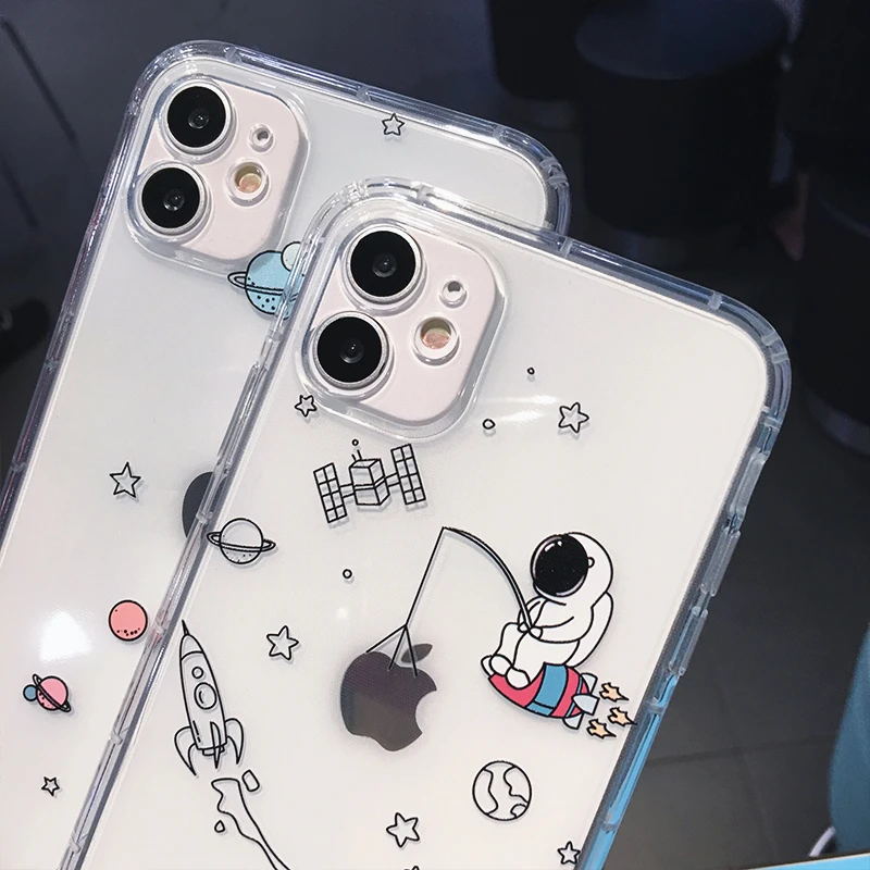 Lovebay Creative Astronaut Shockproof Case For iPhone 13 12 11 Pro Max X XR XS Max 7 8 Plus 12 13 Mini Cute Cartoon Funny Fundas