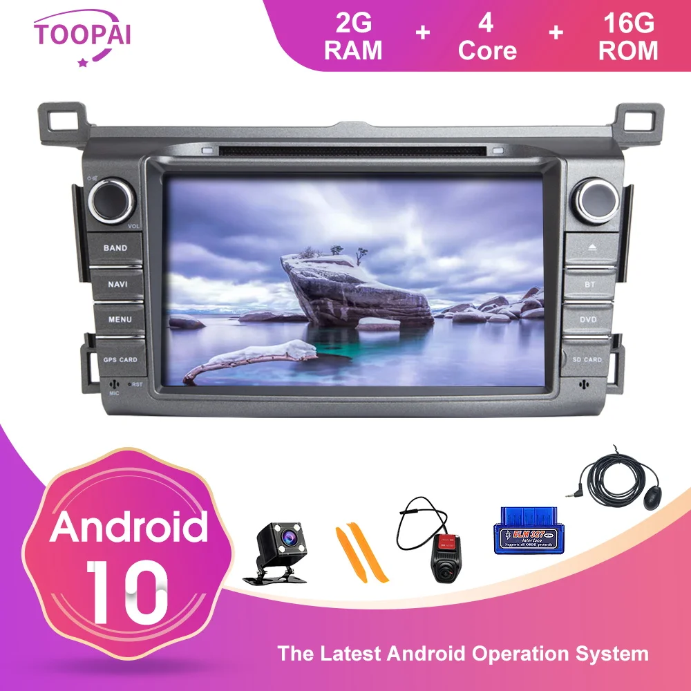 Автомобильный мультимедийный плеер TOOPAI на Android 10 с GPS DVD SWC для Toyota RAV4 2013 2014 2015
