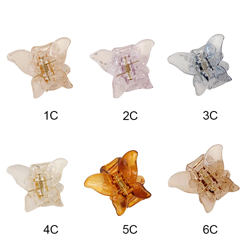 

Transparent butterfly hair catch clip retro girl bathing hair catching bangs clip half tie forest hair accessories