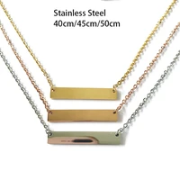 20pcslot high quality mirror polish stainless steel blank bar charm necklaces jewelry necklace 4 colors