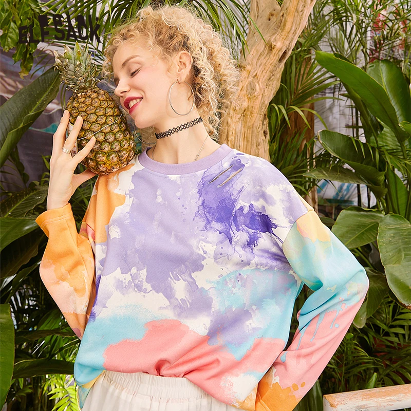 Женские свитера ELFSACK Повседневные вязаные оверсайз с круглым вырезом 2019|Женские