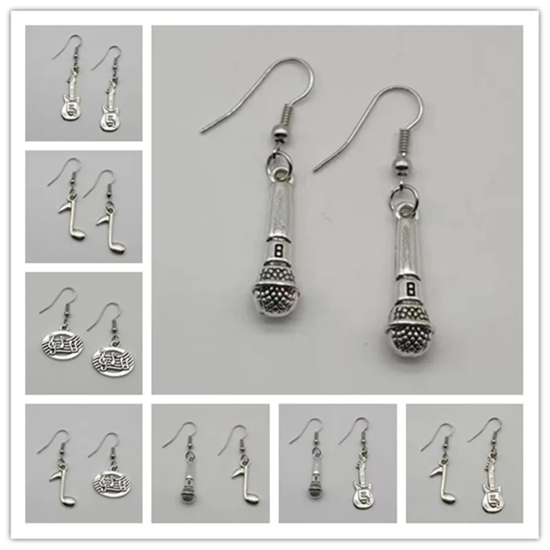 Аксессуары креативные серьги с микрофоном любителей музыки кольца новогодние