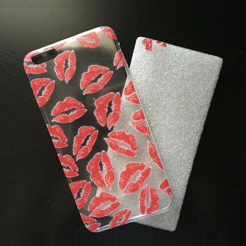 Чехол для телефона Macaroons Lips Cake Yoga с узором iPhone 12 11 Pro 6S 5S Xs Max 7 8 plus прозрачный мягкий