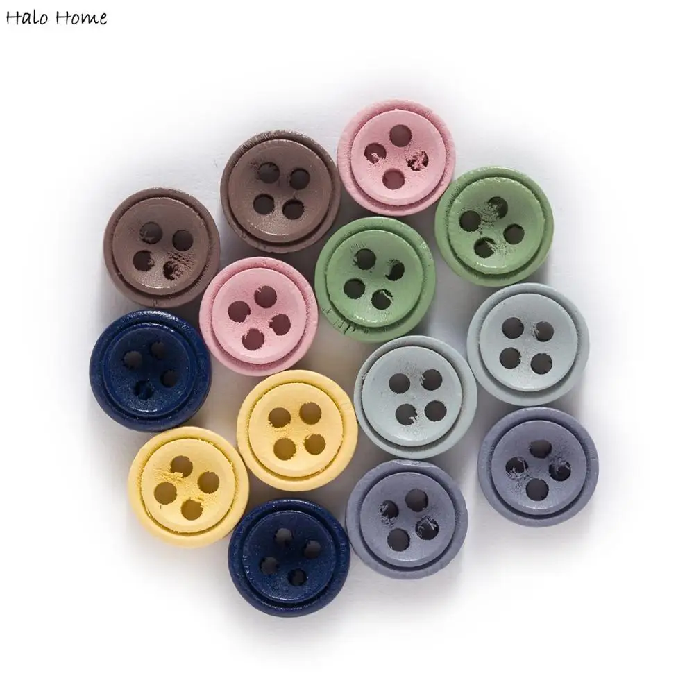 100 шт. круглые деревянные кнопки для ручная работа шитье/одежда ремесла домашнего