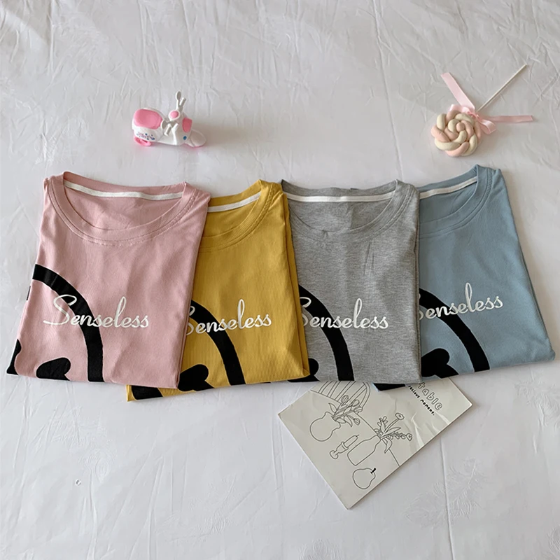 

Pajamas Women's Summer Short Sleeve Trousers Cotton Smiley Face New Trending Hot Spring and Autumn Two-Piece Homewear Suit