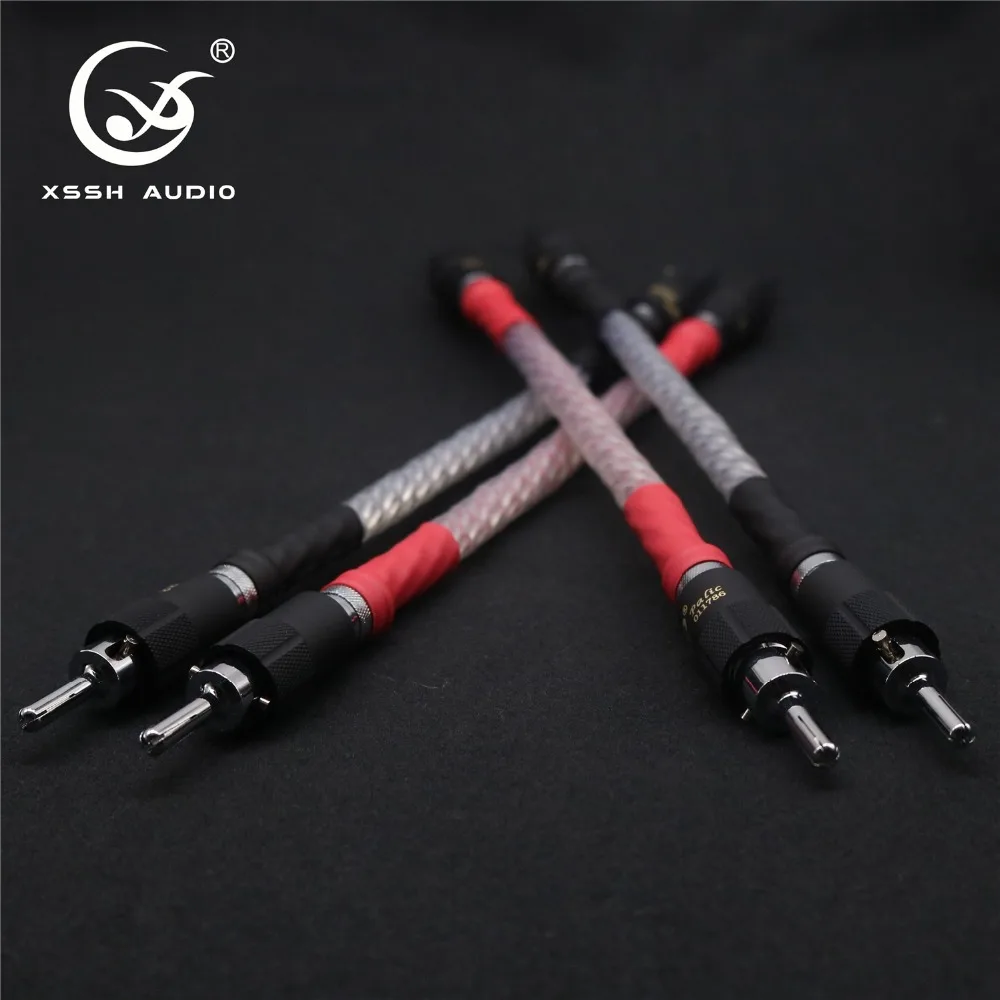 4 шт. XSSH Audio Bi Wire 8 core IDY anoxic OFC медь посеребренный аудио Банановый штекер Перемычка