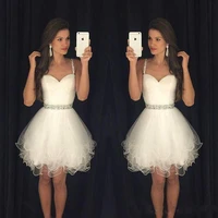 2020 new vestido formatura curto homecoming dresses sweetheart beaded straps ruched backless short little white prom dresses