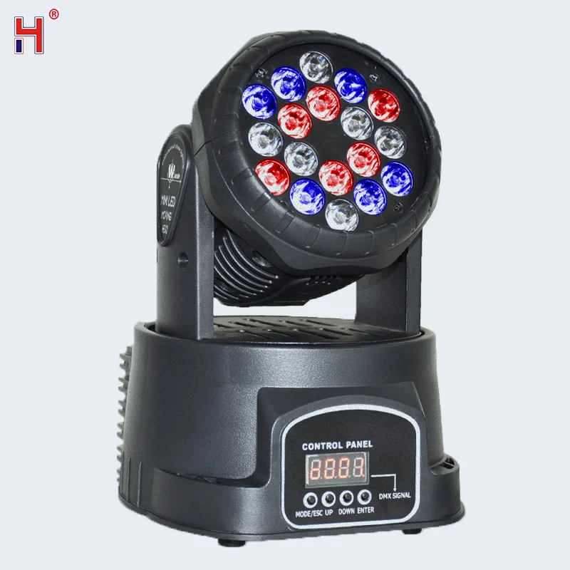 

Светодиодный сценический мини-светильник с движущейся головкой, 18x3 Вт