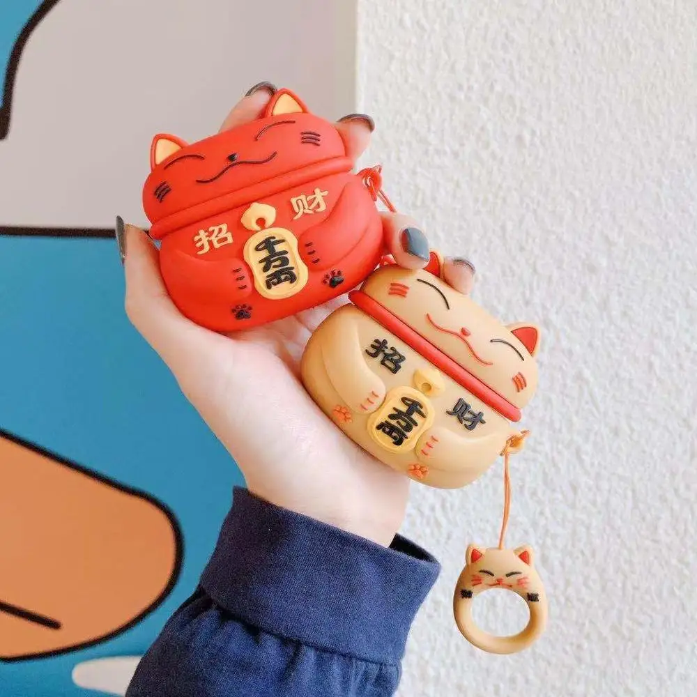 Чехол для наушников Lucky Cat противоударный защитный чехол Airpods Pro 4 цвета аксессуары