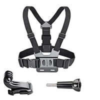 chest strap mount belt sport cam fix for gopro hero 765 4k action camera chest mount harness for sjcam sj4000 bundle 1 plastic
