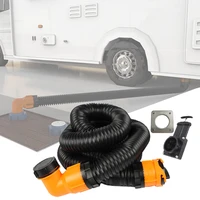 rv sewer hose kit 10cm pp material can stretch with drain valve and flange for caravan accessories camper motorhome