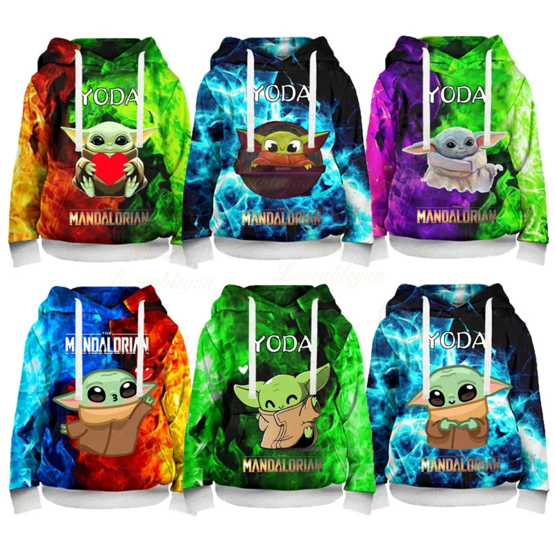 

Disney Baby Yoda Toddler Girl Pullover Shirts for Teens Boys Long Sleeve Sweatshirt Cool Sreet Hoodies for Kids Christmas Girls