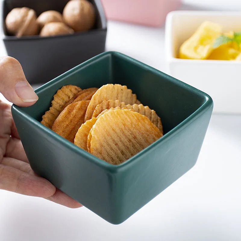 

Home glazed colored ceramic small square bowl kitchen seasoning saucer sauce sauce sauce dish vinegar Nordic square sauce dish