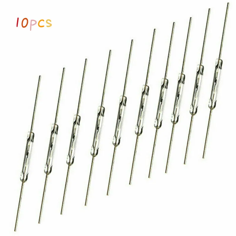 

10pcs 100% brand new original reed switch induction reed switch 2X10MM glass white