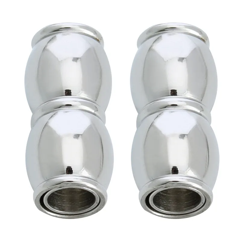 

Ciseng Strong 2pcs/lot Silver Color Stainless Steel Magnetic Clasp Hooks Hole Size 4/5/6mm For Leather Cord DIY Jewelry Making