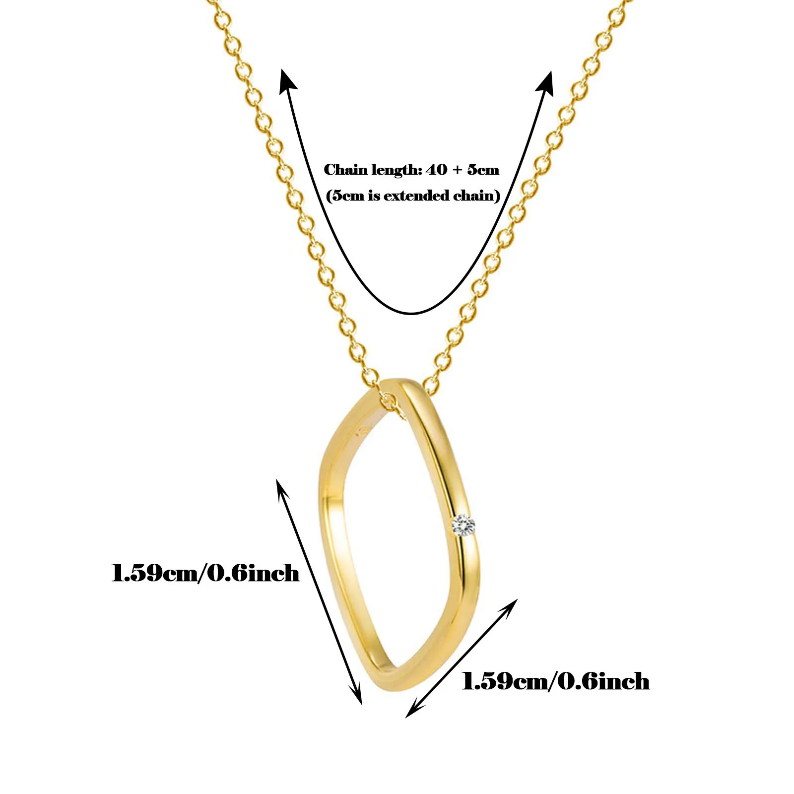 

Fashion Silver Square Design Necklace Women's Wedding Anniversary Jewelry Gifts necklace for women 2021