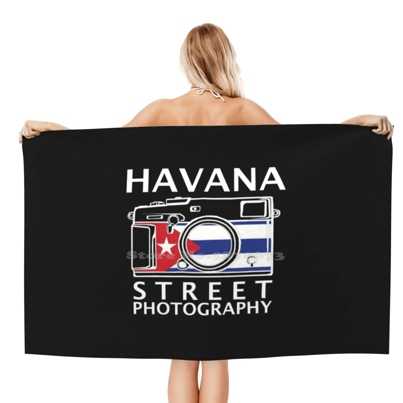 Большое банное полотенце с изображением Гавана для фотосъемки Fujifilm Xpro3 пляжное