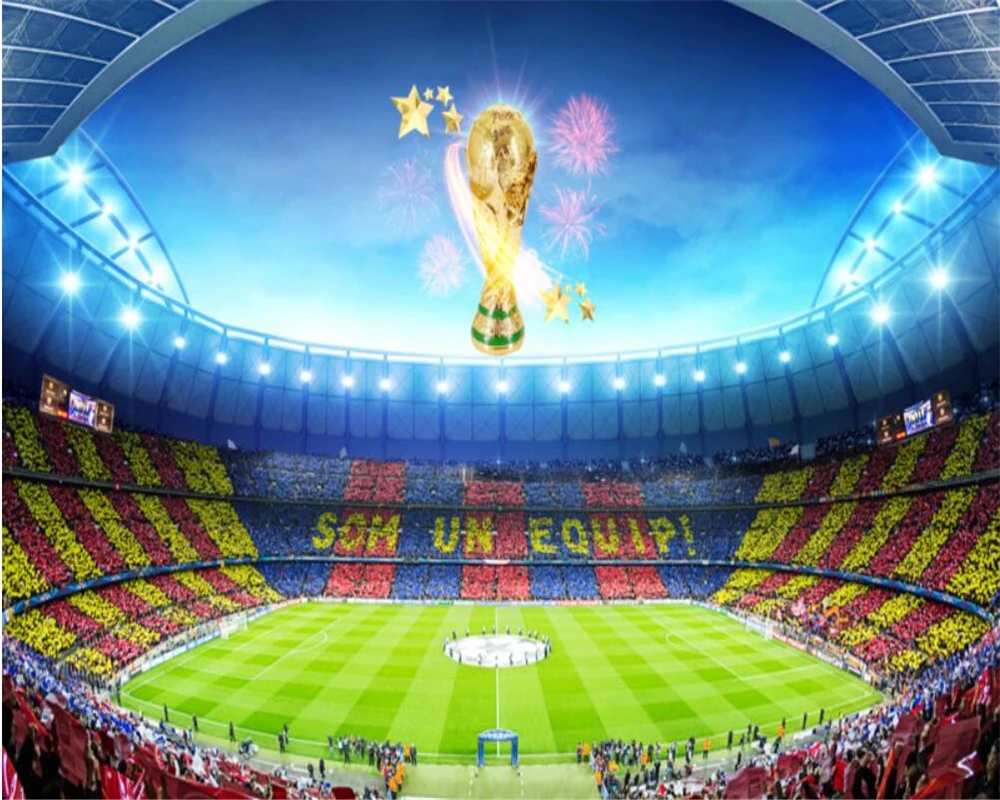 

beibehang wallpaper for walls in rolls Customized fashion football stadium TV background wall painting wall papers home decor