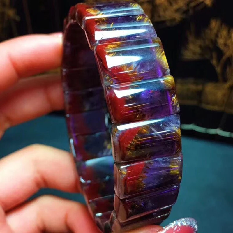 Изящные фиолетовые браслеты Aurora из титана с натуральным камнем энергетический