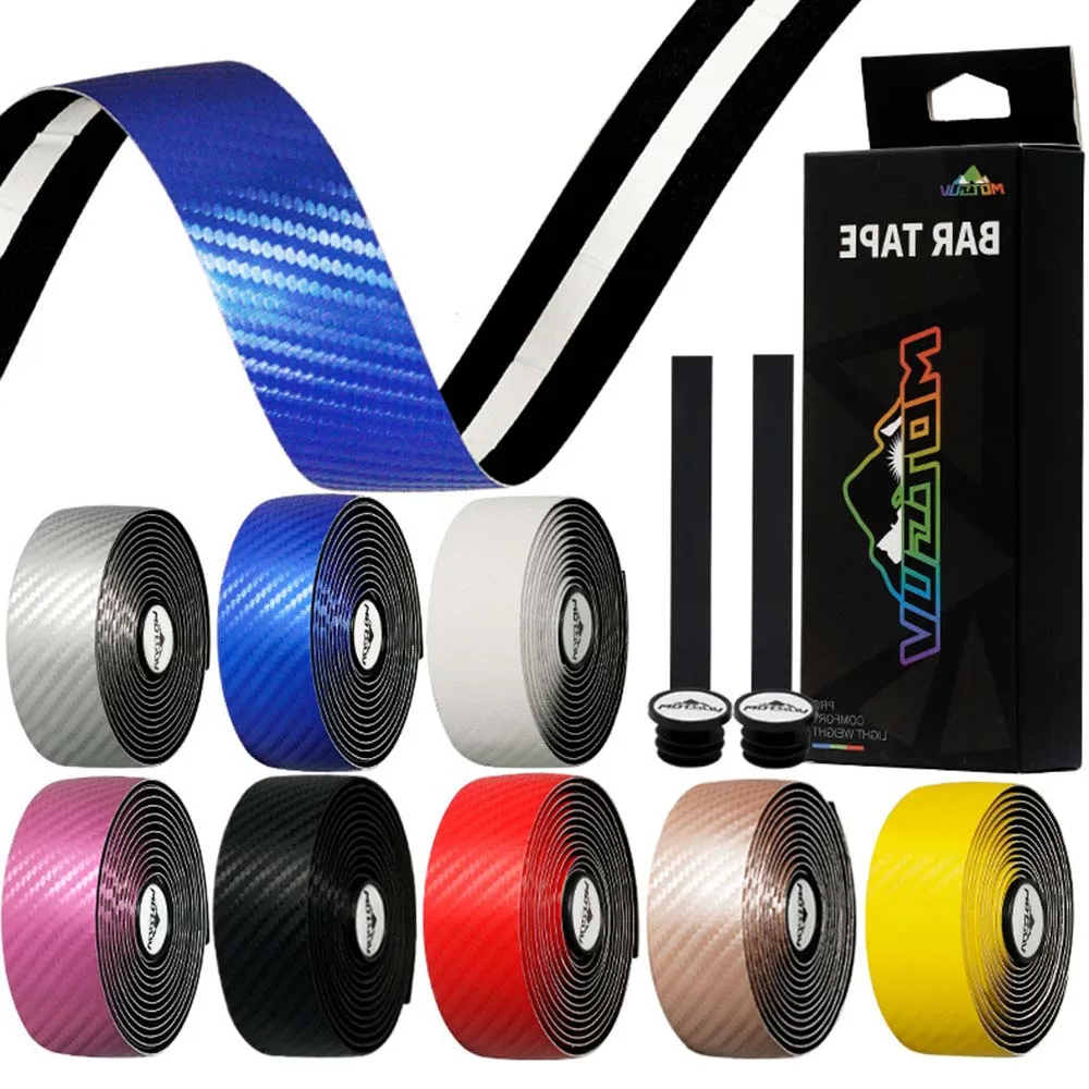 Road Bike Handlebars Tape PU EVA Carbon Fibre Texture Non-slip Breathable Bicycle Handle Bar Grip Tape Cycling Accessories