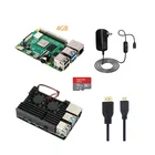 Raspberry Pi 4 4G Kit с чехлом, 5 В, 3 А адаптер питания с переключателем, кабель HMDI, SD-карта 32 Гб опционально