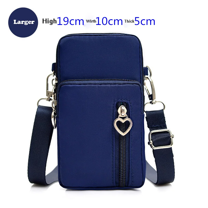 Larger Blue Модный чехол для телефона для iPhone X, XR, XS, 7, 8, 6, 6s Plus, Повседневная сумка на запястье для iPhone 11 Pro, Max, женские сумки на плечо, маленькие сумки, чехол - Цвет: Larger Blue