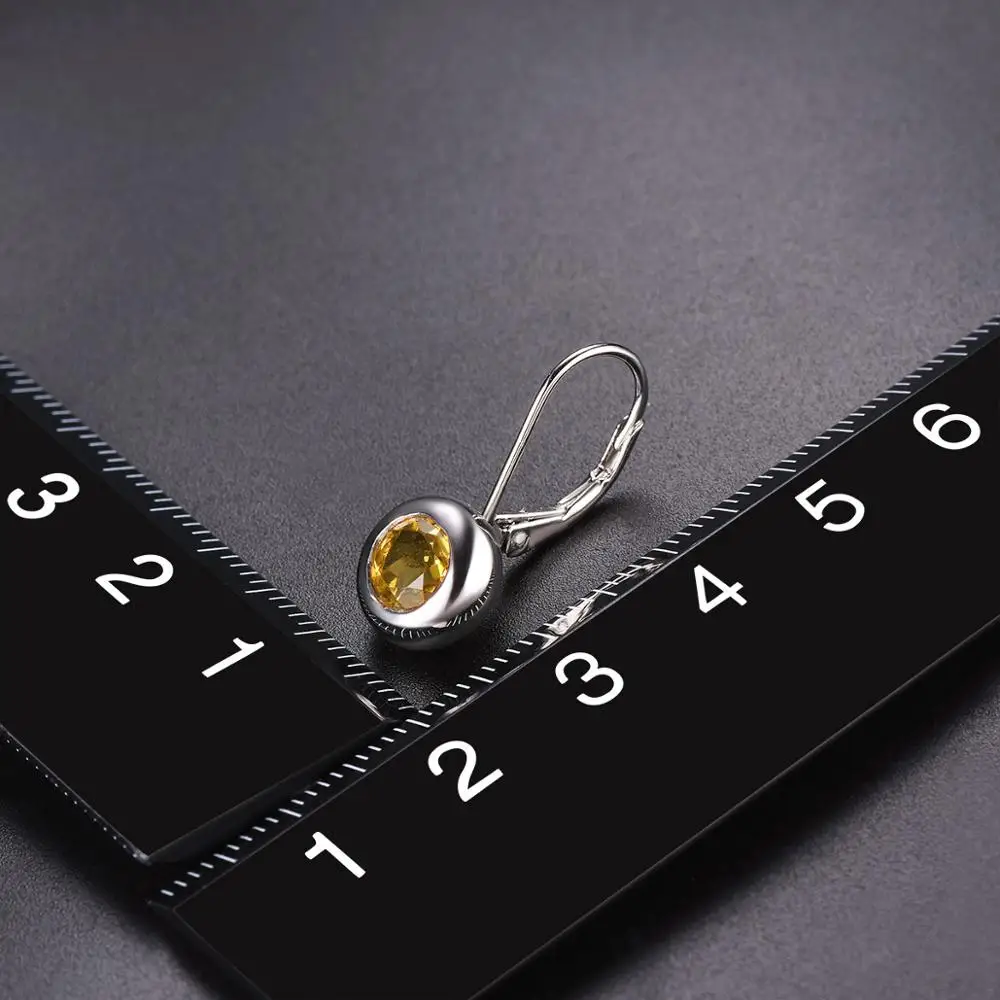 Серебряные серьги Hutang из цитрина серебряные клипсы с желтым камнем изысканный