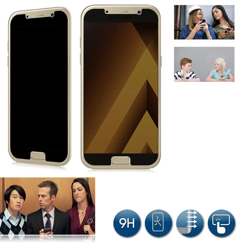 JGKK защита экрана против шпиона для samsung Galaxy A7 A8 A5 черное закаленное стекло для A320 A520 A720 защитная пленка