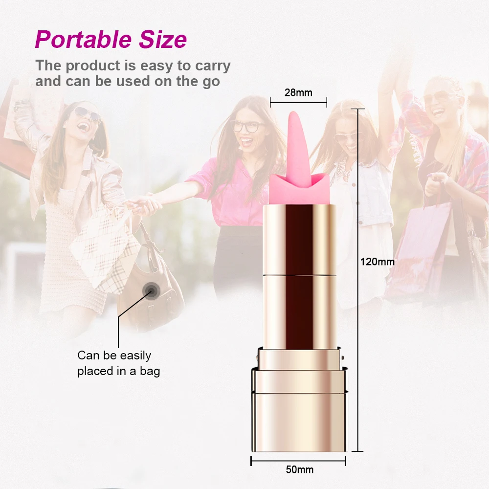 Эротическая секс-игрушка 10 скоростей мини-помада пуля вибратор лижущий язык