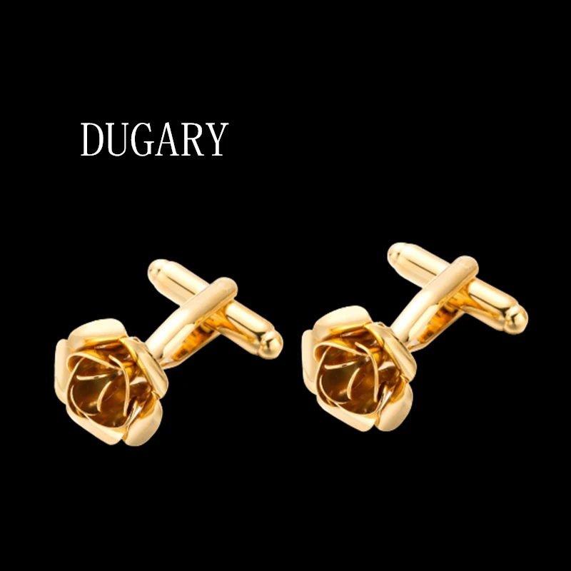 

DUGARY Luxury shirt cufflinks for men's Brand metal Flowers cuff buttons cuff links gemelos High Quality wedding abotoaduras