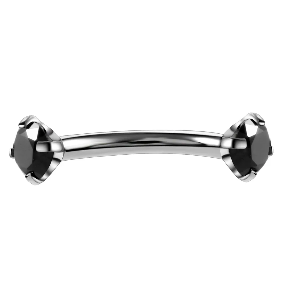 D 1 шт. стальное Кристальное Драгоценное кольцо в бровь Tragus Helix Rook серьги пирсинг изогнутый банан пирсинг Bijoux губы спираль кольца ювелирные изделия 16 г - Окраска металла: D