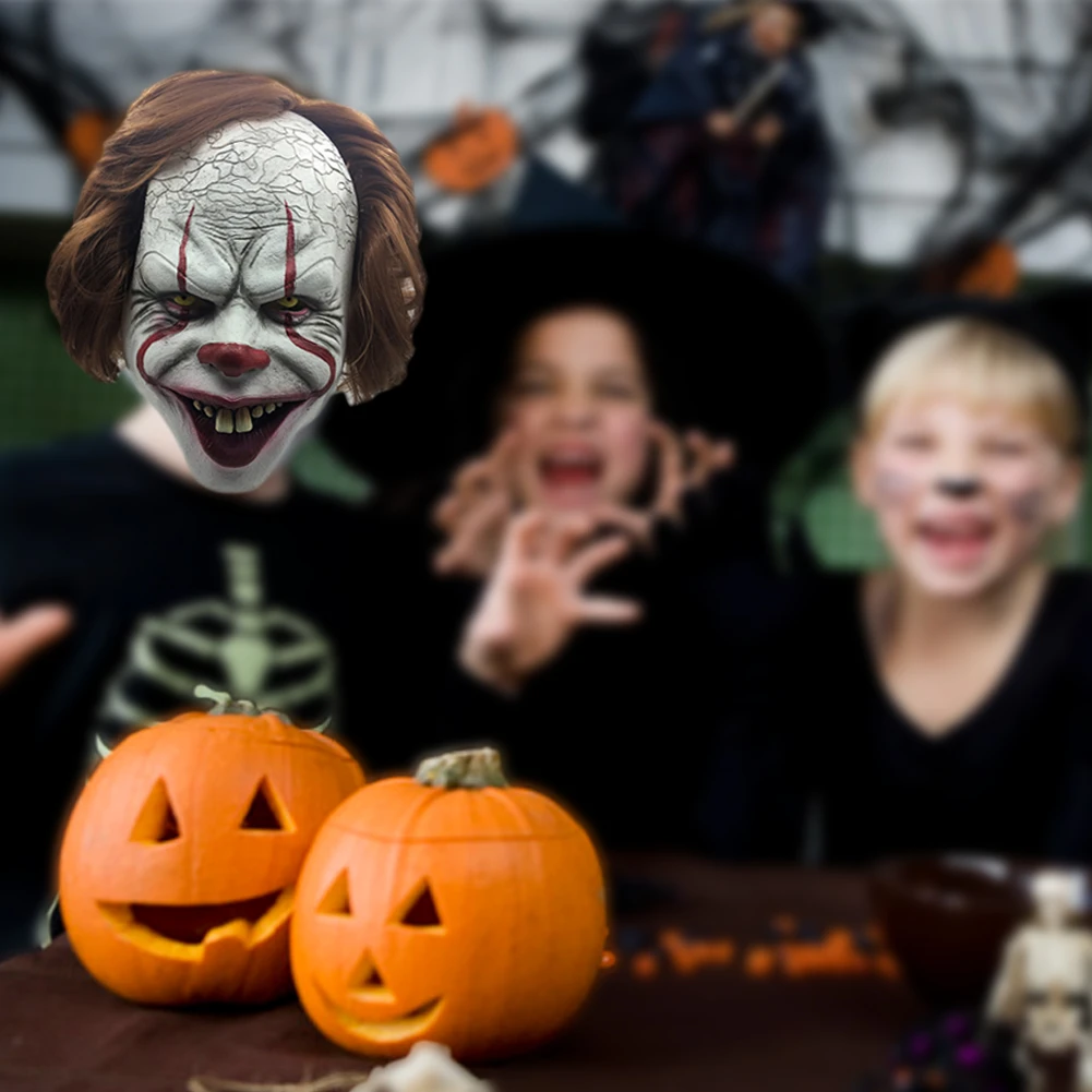 Stephen King Is маска Pennywise хоррор клоун клоуна Хэллоуин Вечерние Маски на | Дом и сад