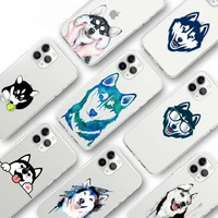 husky cute love pet animal phone case transparent for iphone samsung s 11 12 6 7 8 9 10 20 pro x xs max xr plus lite