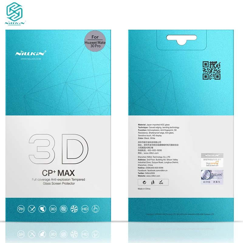 Закаленное стекло Nillkin 3D CP + Max для Huawei Mate 30 Pro Защита экрана Pro|Защитные стёкла и