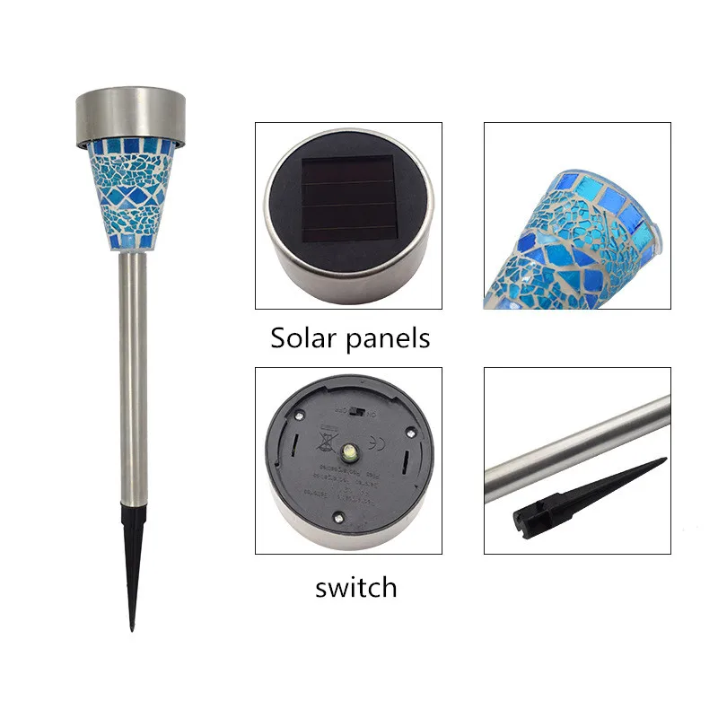 3 шт. солнечный светильник наружный водонепроницаемый Светодиодный для лужайки