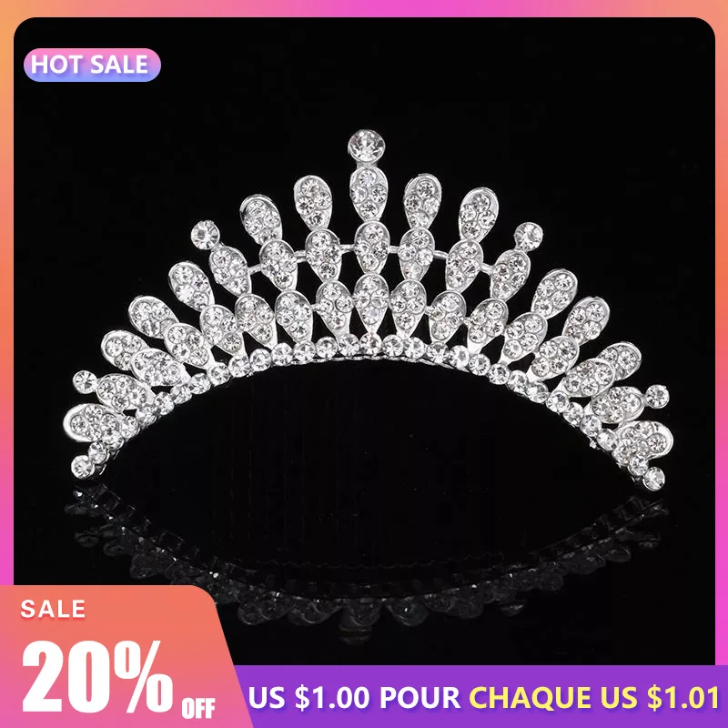 

YILIIBER Wedding accessories bridal crown 11*6.5 beautiful rhinestone 0.38kg shining crown