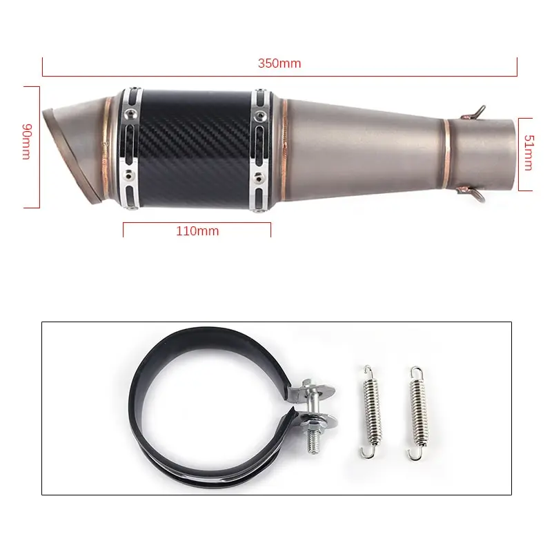 

36~51mm Universal Motorcycle Carbon Fiber Exhaust Muffler Escape Dirt Bike ATV Slip On F800GS ADVENTURE R1200GS ADVENTURE F700GS