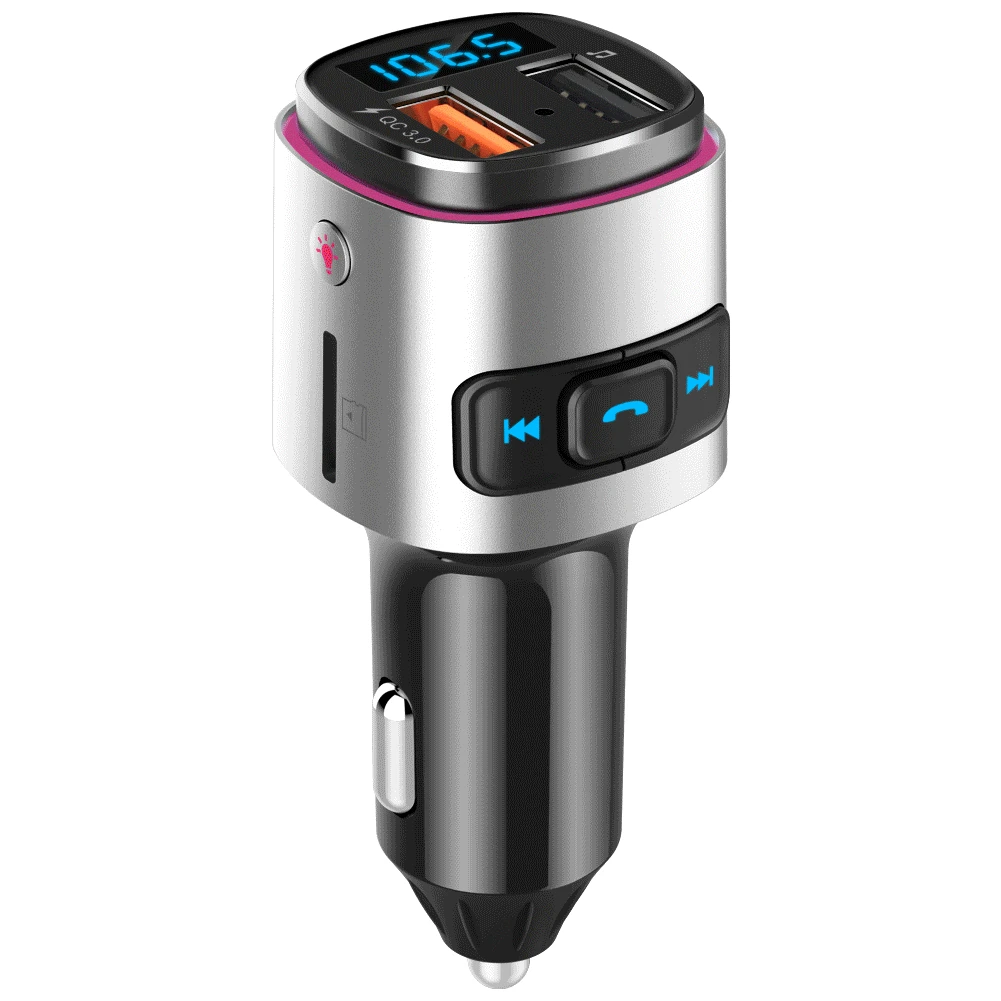 Bc41 Nordic Style Car Mounted Card Instert MP3 Player Multi-functional Bluetooth Receiver USB Drive Charger Car Cigarette Lighte