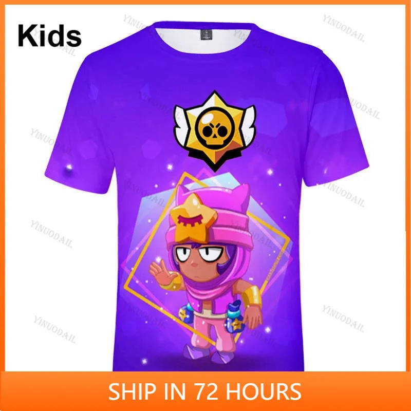 

Sandy Max Anime Star, and MORTIS T-shirt Birthday Gift Boys Girls 3D PRIMO Thin T-shirt Crow Spike Leon Shelly T-shirt Kids Game