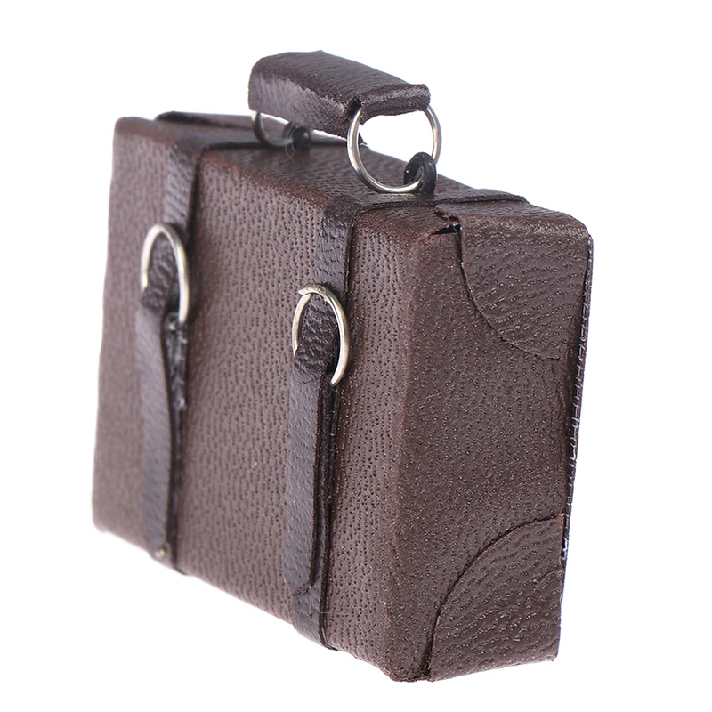 Миниатюрный винтажный кожаный деревянный чемодан для кукольного домика 1 шт.