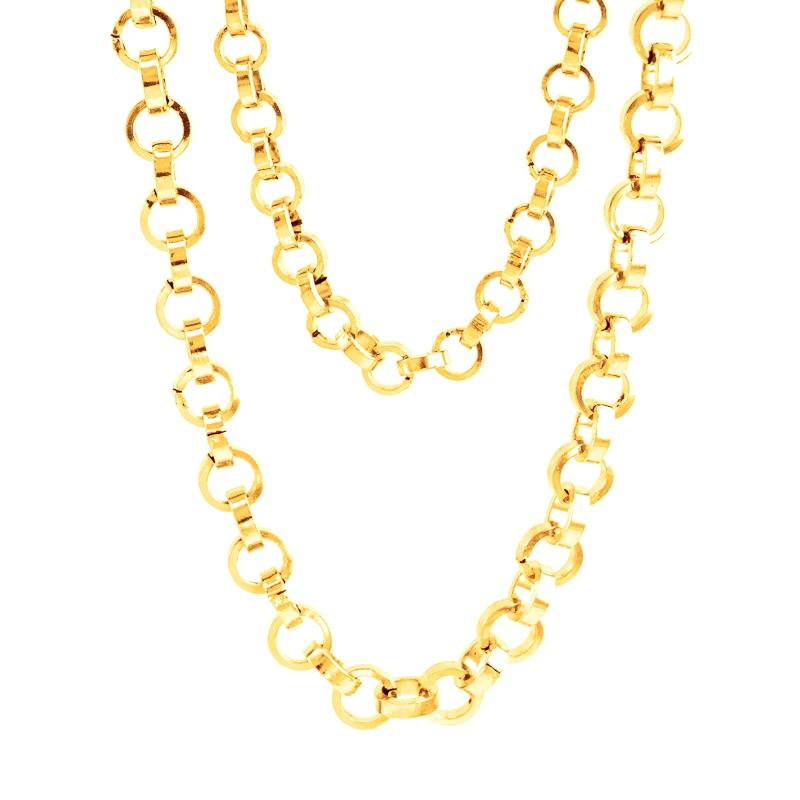 gold Серебряная/Золотая цепочка из нержавеющей стали для изготовления ювелирных изделий 5 мм/6 мм O металлическая цепочка на метраж 1 м без зажимов - Цвет: gold