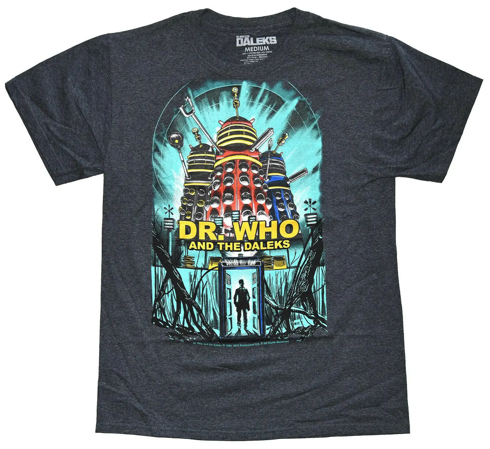 Мужская графическая футболка Doctor Who и the Dalek's Charcoal Heather | одежда