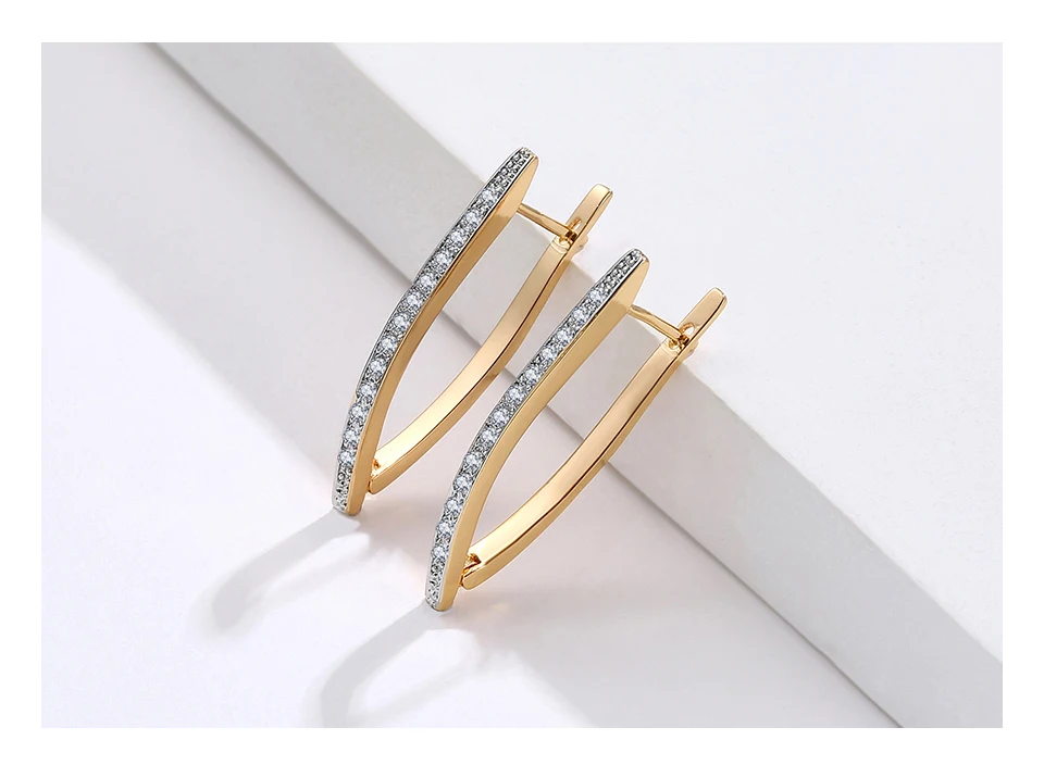 Серьги-гвоздики INALIS, хит, Роскошные, v-образная форма, Золотой/Серебряный/розовое золото, 5А, кубический цирконий, серьги-гвоздики для женщин, ювелирное изделие, подарок
