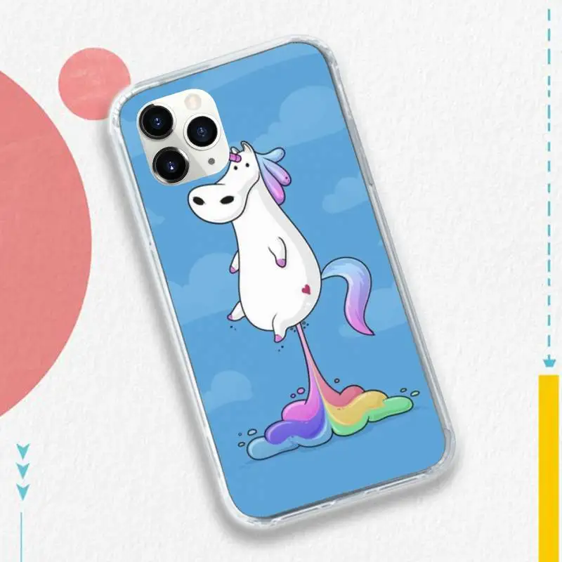 

Rainbow Unicorn cute cartoon animal Phone Case Transparent soft For iphone 5 5s 5c se 6 6s 7 8 11 12 plus mini x xs xr pro max