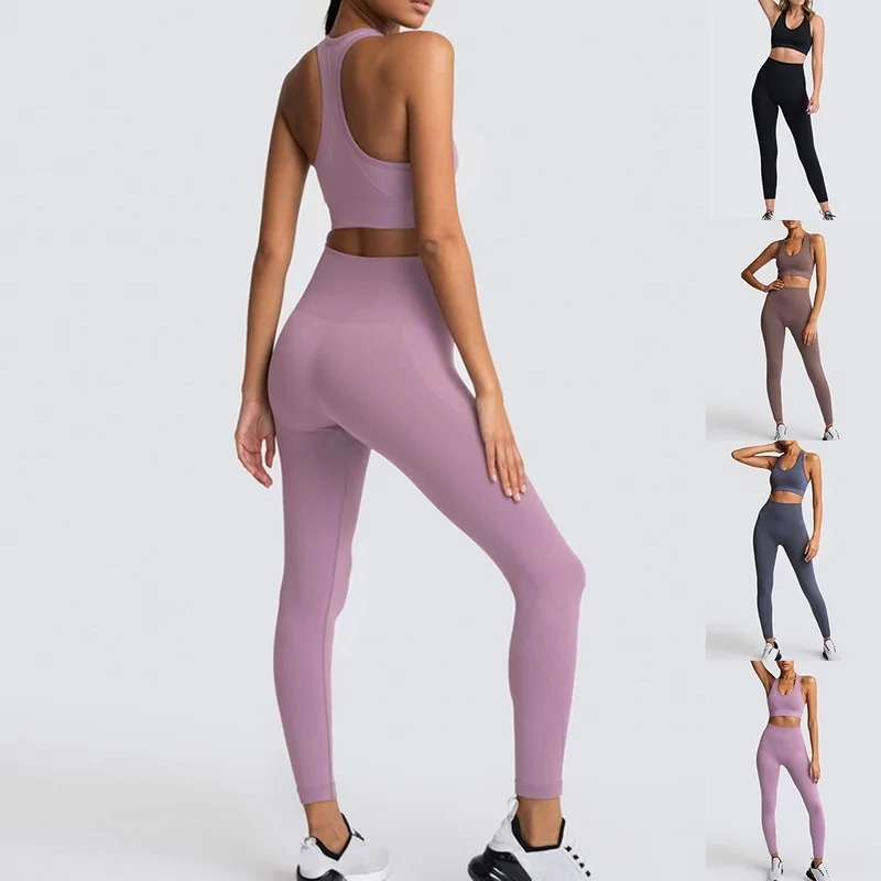 Комплект спортивной одежды для йоги фитнеса бега ударопрочный бесшовный
