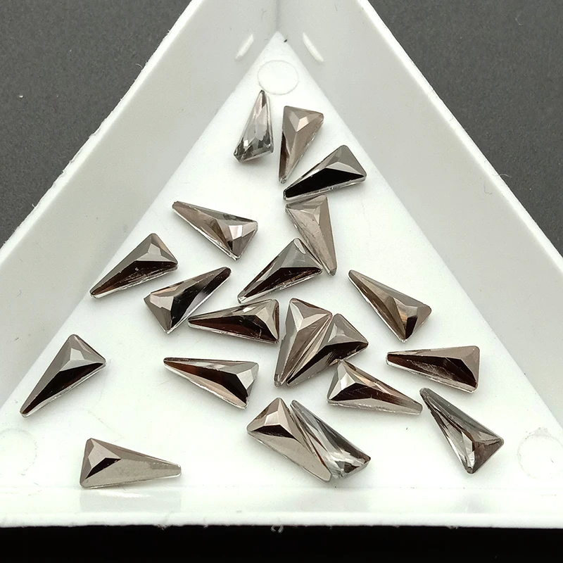 Треугольные 3D Стразы для ногтей 10 шт. блестки кристаллы Pixie AB стеклянные камни